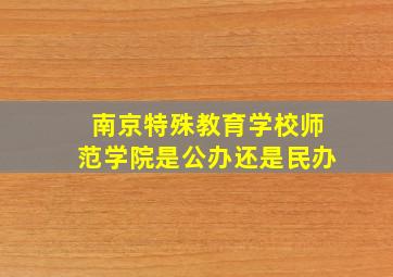 南京特殊教育学校师范学院是公办还是民办