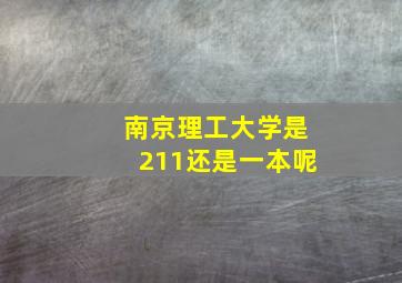 南京理工大学是211还是一本呢