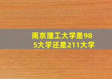 南京理工大学是985大学还是211大学