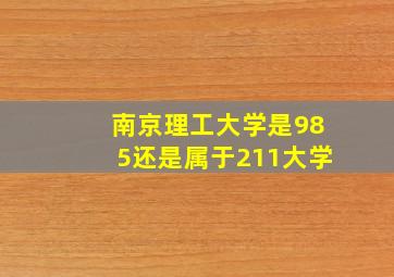 南京理工大学是985还是属于211大学