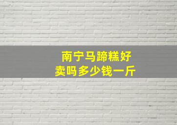 南宁马蹄糕好卖吗多少钱一斤