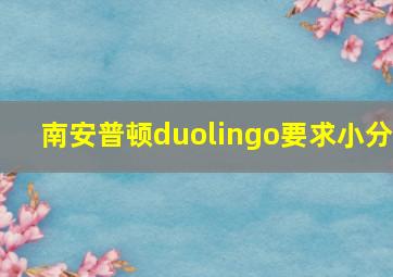 南安普顿duolingo要求小分