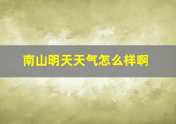 南山明天天气怎么样啊