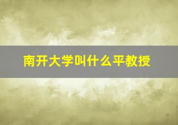 南开大学叫什么平教授