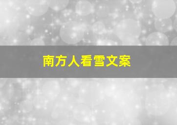 南方人看雪文案