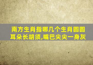 南方生肖指哪几个生肖圆圆耳朵长胡须,嘴巴尖尖一身灰