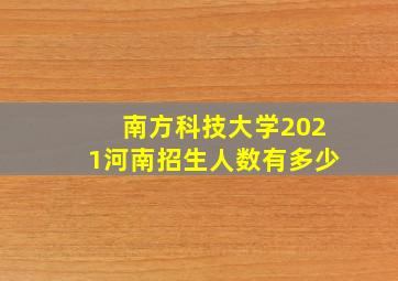 南方科技大学2021河南招生人数有多少