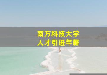 南方科技大学人才引进年薪