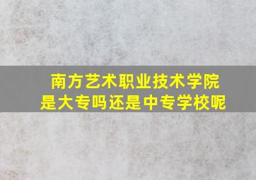 南方艺术职业技术学院是大专吗还是中专学校呢