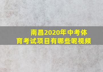 南昌2020年中考体育考试项目有哪些呢视频