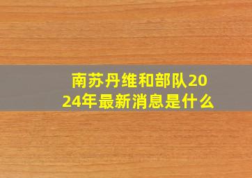 南苏丹维和部队2024年最新消息是什么