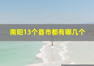 南阳13个县市都有哪几个