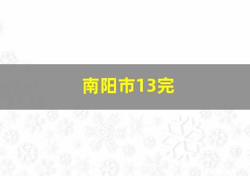 南阳市13完