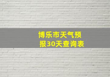 博乐市天气预报30天查询表