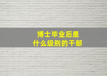 博士毕业后是什么级别的干部