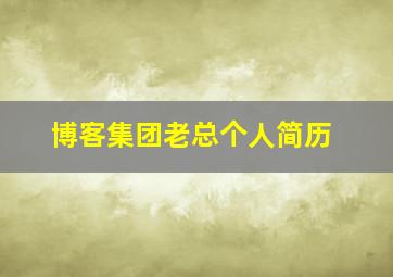 博客集团老总个人简历