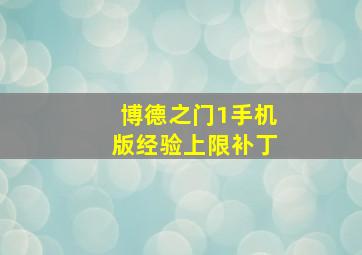 博德之门1手机版经验上限补丁