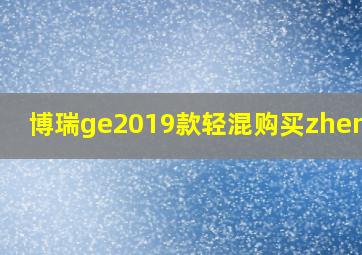 博瑞ge2019款轻混购买zhengce