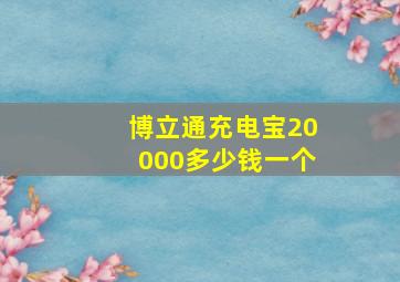 博立通充电宝20000多少钱一个