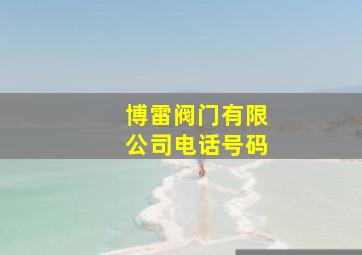 博雷阀门有限公司电话号码