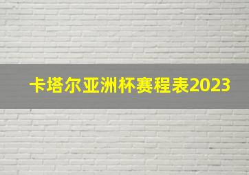 卡塔尔亚洲杯赛程表2023