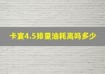 卡宴4.5排量油耗高吗多少