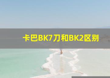 卡巴BK7刀和BK2区别