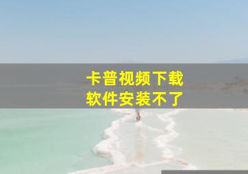 卡普视频下载软件安装不了