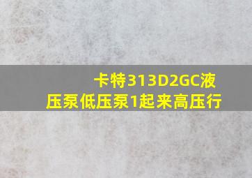 卡特313D2GC液压泵低压泵1起来高压行