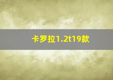 卡罗拉1.2t19款