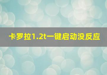 卡罗拉1.2t一键启动没反应