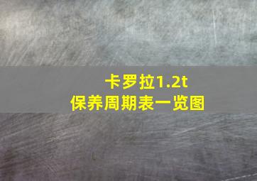 卡罗拉1.2t保养周期表一览图