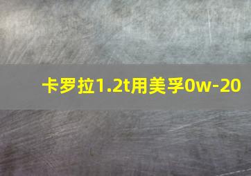 卡罗拉1.2t用美孚0w-20