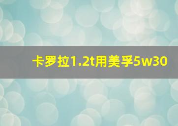 卡罗拉1.2t用美孚5w30