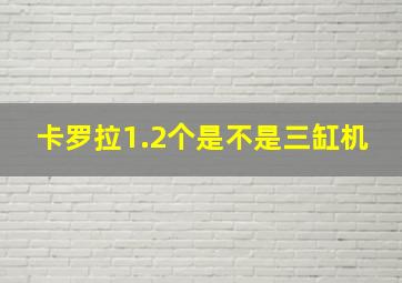 卡罗拉1.2个是不是三缸机