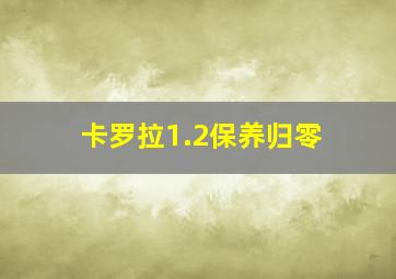 卡罗拉1.2保养归零