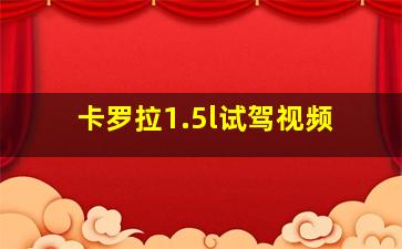 卡罗拉1.5l试驾视频