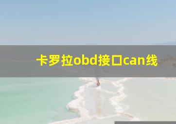 卡罗拉obd接口can线