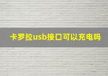 卡罗拉usb接口可以充电吗