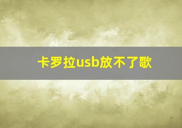 卡罗拉usb放不了歌