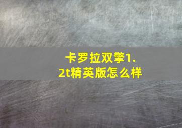 卡罗拉双擎1.2t精英版怎么样