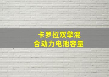 卡罗拉双擎混合动力电池容量