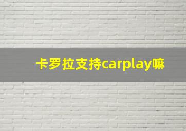 卡罗拉支持carplay嘛