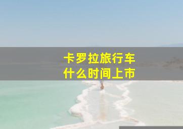 卡罗拉旅行车什么时间上市