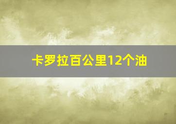 卡罗拉百公里12个油