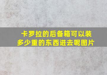 卡罗拉的后备箱可以装多少重的东西进去呢图片