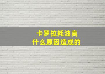 卡罗拉耗油高什么原因造成的