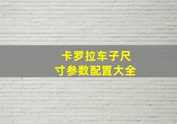 卡罗拉车子尺寸参数配置大全