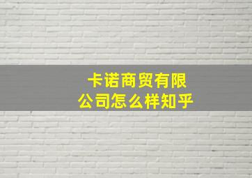 卡诺商贸有限公司怎么样知乎