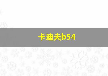 卡迪夫b54